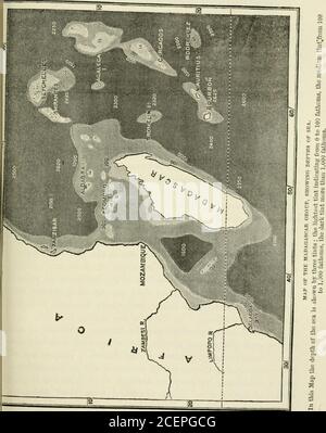 . La vie de l'île; ou, les phénomènes et les causes des faunes et des flores insulaires, y compris une révision et une tentative de solution du problème des climats géologiques. , par des étapes relativement faciles de 400ou 500 milles chacun entre Madagascar et l'Inde. Ces îles sous-fusionnées, comme le montre notre carte à la p. 896, sont d'un grand avidité en expliquant certaines caractéristiques anormales dans le zoologiede cette grande île. Si les rochers de l'âge secondaire qui forment une ceinture autour de l'île sont tenus pour indiquer que Madagascar était autrefois de moindre ampleur qu'il ne l'est maintenant (bien que cela ne nécessite en aucun cas suivre), nous avons également élude Banque D'Images