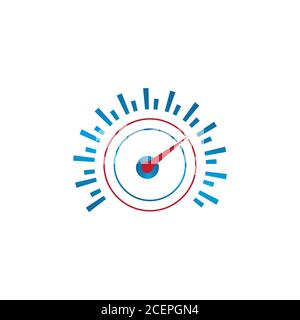 Icône de compteur de vitesse de conception abstraite isolée sur fond blanc. Symbole indicateur de vitesse de conception plate. Illustration vectorielle EPS.8 EPS.10 Illustration de Vecteur