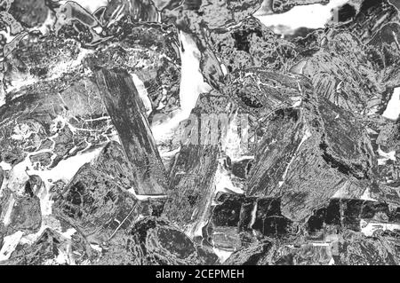 Image abstraite en noir et blanc des charbons vivants Banque D'Images