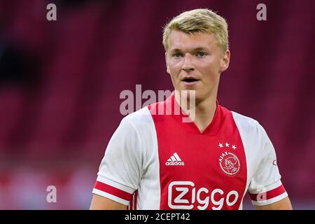 AMSTERDAM, PAYS-BAS - AOÛT 25: PERR Schuurs d'Ajax lors du match d'avant-saison entre Ajax et Hertha BSC le 25 août 2020 à Amsterdam, pays-Bas. *** Légende locale *** Perr Schuurs Banque D'Images