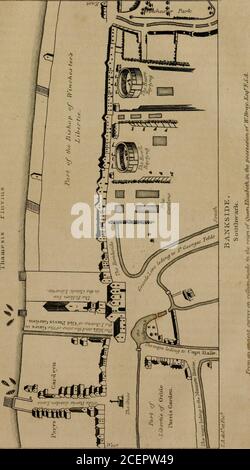 . L'histoire et les antiquités de Londres, Westminster, Southwark, et les parties adjacentes. nts de taureau-appâts, ours-appâts, et divers autres sports qui étaient là, en particulier dans l'espace betweenSt. Marie Overys (aujourd'hui Saint-Saveurs) église et Paris-jardin, ahamlet presque en face de Blackfriars, d'où il y avait un ferryà travers la Tamise. Skelton, un poète de l'époque de Henri VIII. Hassthe suit des lignes curieuses sur ces diversions :Qu'est-ce que follie Ihis à garder avec dangerA grand chien mastif et fowle ouglie ours!et à cette fin, à les voir deux bagarres.avec de terribles tearings. Un mensonge ougful Banque D'Images