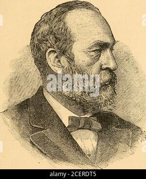 . Une histoire populaire des États-Unis d'Amérique, de l'époque autochtone à nos jours. ADMINISTRATION DE GARFIELDS, 1881-1885. JAMES A. GARFIELD, vingtième président des États-Unis, est né à Orange, dans le comté de Cuyahoga, Ohio, le 19 novembre 1831. Par la mort de son père, il est laissé à l'unique garde de sa mère et dans le cadre impoli d'une maison de séquoias. Best avec la grandsénergieet une abondance de vigueur physique, le garçon de la cueillette de la toilette de pays son établissement d'enseignement, et de la fromcountry les rudimentsde l'éducation.dans l'enfance hisservices étaient peu fréquents dema Banque D'Images