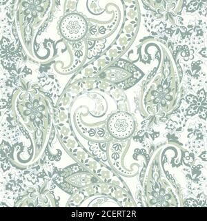 Transparente avec motif Paisley fleurs dans le style indien. Vector Floral background Illustration de Vecteur