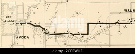 . Carte d'Huebinger et guide pour la route d'une rivière à l'autre ;. WAJLNUT. /ii 122 avocats C. J. GUTTENFELDER, propriétaire taux $2.00 par jour ATTENTION SPÉCIALE aux TOURISTES AVOCA. IOWA Norton Auto Company U K A 1. K R S DANS Auto Supplies White Rose Gas AVOCA IOWA Banque D'Images