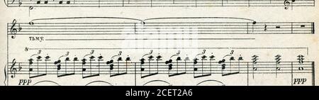 Partitions de musique "dans le silence de la nuit secrète" du compositeur Sergei Vasilyevitch Rachmaninoff. Banque D'Images