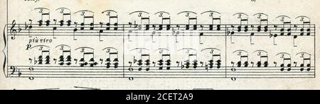 Partitions de musique "dans le silence de la nuit secrète" du compositeur Sergei Vasilyevitch Rachmaninoff. Banque D'Images