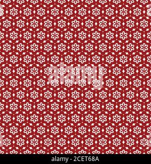 Motif sans couture Flower Line : couleurs rouge et blanc Illustration de Vecteur