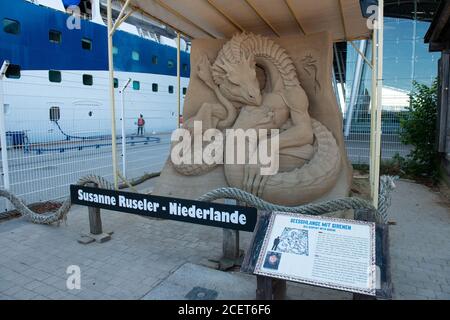 Attractions de sculptures de sable à Warnemunde Banque D'Images