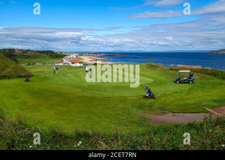 1er green au Glen Golf course, North Berwick Banque D'Images
