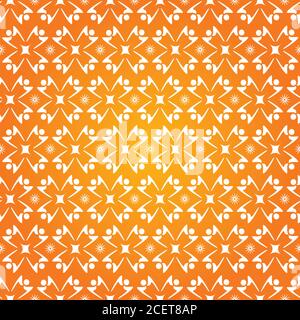 Motif sans couture Flower Line : couleurs orange et blanc Illustration de Vecteur