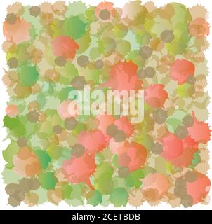 Motif taches abstraites - couleurs vert et orange - accumulation Illustration de Vecteur