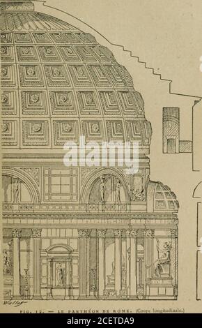 . L'architecture romane. Eptième du diamètre du cercle intérieur. Du pavillon ausommet de la voûte sur compte 44,4o ; le diamètre estainsi égal, à votre choix près, à la hauteur de l'intérieur tout compris. Le mur circulaire nest pas plein;autre la porte entrée, il est évidé à linéaire pariant grandes niches : quatre rectangulaires et troissemi-circulaires. Ces avantages sont mis à disposition au rez-de-chaussée huis en demi-cercle et, à la hauteur de la connaissance de la voûte, saisissez les vides qui se trouvent sur le dessus du corps de poisson. X, il nid Banque D'Images