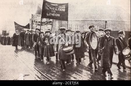 Campagne des chômeurs britanniques à Londres en 1923. Banque D'Images