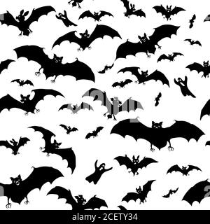 Bat, bat en vol, en mouvement, dans différentes positions, vecteur, différentes positions, illustration, noir et blanc, couleur Illustration de Vecteur