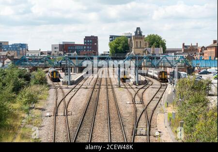 Gare de Lincoln depuis le pont de Pelham juillet 2020 Banque D'Images