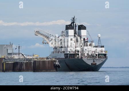 Great Lakes Shipping avec grand navire Pierson Banque D'Images