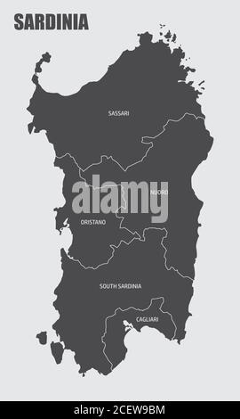 Carte de la région de Sardaigne Illustration de Vecteur