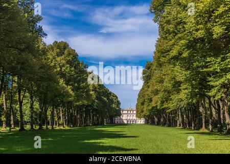 HERRENINSEL, ALLEMAGNE - 31 août 2020 : Palais Herrenchiemsee (Nouveau Palais), l'un des plus célèbres châteaux et le plus grand du roi Ludwig II Banque D'Images