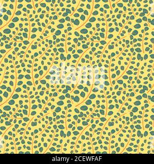 Motif sans couture avec feuilles tropicales. Vectorisation d'arrière-plan à motif fleuri sans couture Illustration pour l'impression, le papier peint, le modèle de mode Illustration de Vecteur