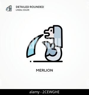 Icône de vecteur Merlion. Concepts modernes d'illustration vectorielle. Facile à modifier et à personnaliser. Illustration de Vecteur