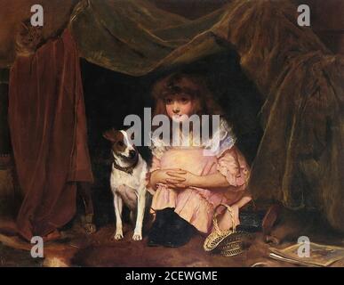Barber Charles Burton - The Hiding place - British School - 19e siècle Banque D'Images