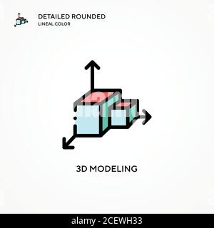 icône de vecteur de modélisation 3d. Concepts modernes d'illustration vectorielle. Facile à modifier et à personnaliser. Illustration de Vecteur
