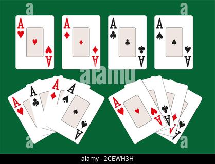 jeu de quatre as Illustration de Vecteur