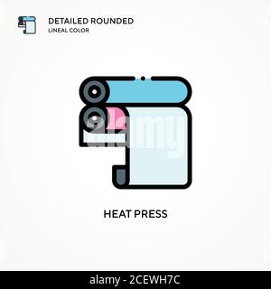 Icône vecteur de presse thermique. Concepts modernes d'illustration vectorielle. Facile à modifier et à personnaliser. Illustration de Vecteur