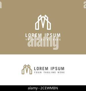 Design du logo Creative Letter M. Modèle de concept de logo de bâtiment de la gamme Letter M. Illustration de Vecteur