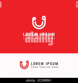 U lettre Smile logo design vectoriel Illustration de Vecteur