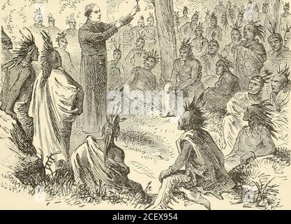 . L'excelsior de Sadlier étudie dans l'histoire des États-Unis, pour les écoles. Les viktuals, font des lits, balaie, coupe des cheveux, orshave, le jour du Sabbat. 23. Aucune femme ne doit embrasser son enfant le jour du Sabbat ou du jeûne. 26. Nul ne doit lire la prière commune, garder Noël, ou Saintsdays, makemince tartes, danse, cartes de jeu, ou jouer sur tout instrument de musique, à l'exception du dium, du trampet, ou de la joailSharp. 44. Chaque homme doit avoir ses cheveux coupés autour selon un chapeau. Le texte suivant figure également parmi les lois du Connecticut : 10. Aucun prêtre ne doit demeurer dans cette domination; il sera banni et mourra Banque D'Images