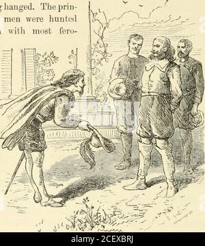 . L'excelsior de Sadlier étudie dans l'histoire des États-Unis, pour les écoles. Nathaniel Bacon.Berkely, le gouverneur, se méfiant Bacon et l'a dénoncé * nous eee ici, et comme notre histoire progresse, voir souvent à nouveau, que la politique de l'anglais en ce qui concerne les Indiens, a été extermination. + quand Charles II est arrivé au trône, il n'a pas oublié la loyauté des Vir-ginois. Il a fait des quartiers aux bras de cette province avec ceux de l'Angleterre, de l'Irlande, de l'Écosse, en tant que membre indépendant de son empire. De ce contournement, la Virginie a reçu le titre de Old Domini Banque D'Images
