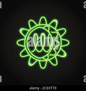 Icône de norovirus néon en style ligne. Symbole de cellule virale. Illustration vectorielle. Illustration de Vecteur