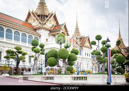 Le Chakri Maha Prasat Hall, Grand Palais Bangkok Thaïlande. Banque D'Images