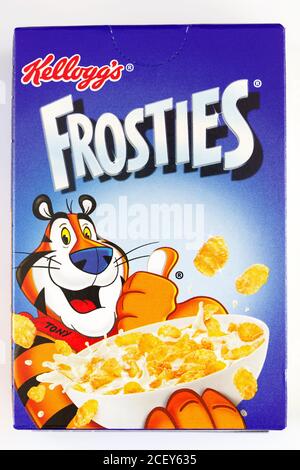 Boîte de céréales Kellogg's Frosties pour une seule servir Banque D'Images