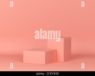 Deux podiums debout. Scène minimale. illustration 3d Banque D'Images