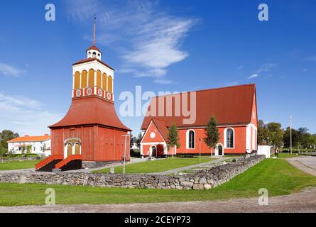 Bâtiment de l'église situé i la ville suédoise Kalix. Banque D'Images