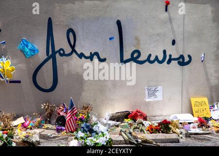 John Lewis HERO Mural, quartier Sweet Auburn, Atlanta, Géorgie Banque D'Images