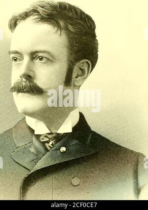 . Les hommes éminents et progressistes de l'État de New York;. EDWAKD ARTHUR SUMNER 341 YORK. Le 5,1889 mars, il a été admis à la pratique au barof de la Cour suprême des États-Unis. M. Sumner a pratiqué le droit pendant un certain temps dans l'Ouest, et il a été mis en pratique à New York. Il a fait une spécialité du droit des sociétés commercialand, et est estimé l'un des avocats et avocats de procès les plus ablents au Barreau de New York dans ce département d'importance. Parmi ses cas remarquables, il a été celui de la National Oil Company contre la St. Paul Gas Light Company, devant les États-Unis Cu-cuit COM-t, pour violation de contrat impliquant fi Banque D'Images