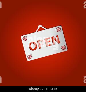 L'étiquette d'affichage ouverte, le style chinois du nouvel an Illustration de Vecteur