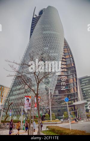 NAGOYA, JAPON - février 27,2016 : bâtiment des tours en spirale mode Gakuen à Nagoya, Japon Banque D'Images