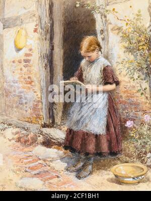 Foster Myles Birket - une fille d'école (le petit artiste) - British School - 19e siècle Banque D'Images