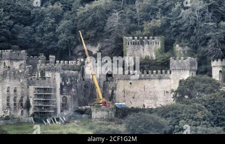 Le château de Gwrych étant préparé pour le tournage de crédit Ian fairbrother/Alamy stock photos Banque D'Images