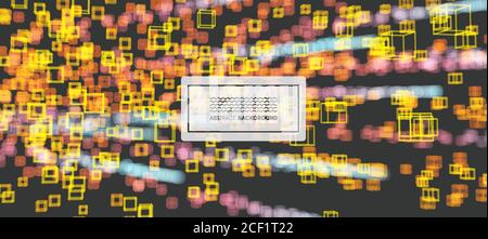 Visualisation des Big Data. Arrière-plan abstrait avec effet dynamique. Science et concept de connexion. Illustration vectorielle. Illustration de Vecteur