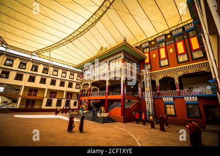 BIR et Billing, Himachal Pradesh, Inde - Palpung Sherabling Monastère est considéré comme l'un des plus saints monastère de l'Himachal. Facturation. Banque D'Images