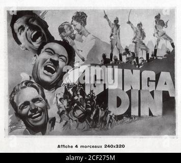 SUBVENTION CARY VICTOR McLAGLEN DOUGLAS FAIRBANKS Jr et JOAN FONTAINE Dans LA JUNGLE DIN 1939 réalisateur GEORGE STEVENS histoire Ben Hecht Et Charles MacArthur inspiré par le poème de Rudyard Kipling RKO Images radio Banque D'Images