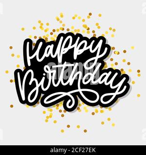 Joyeux anniversaire lettre calligraphie vectorisation typographie texte illustration Illustration de Vecteur