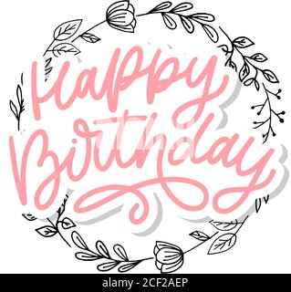 Joyeux anniversaire lettre calligraphie vectorisation typographie texte illustration Illustration de Vecteur