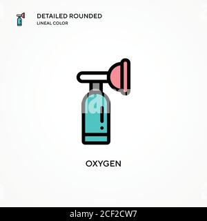 Icône de vecteur d'oxygène. Concepts modernes d'illustration vectorielle. Facile à modifier et à personnaliser. Illustration de Vecteur
