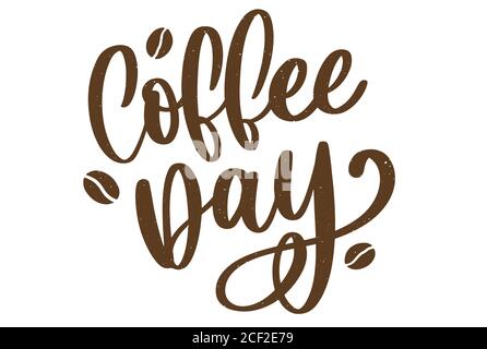 Logo de la journée internationale du café du 1er octobre. Illustration vectorielle de l'icône du logo World Coffee Day sur fond blanc. Illustration de Vecteur